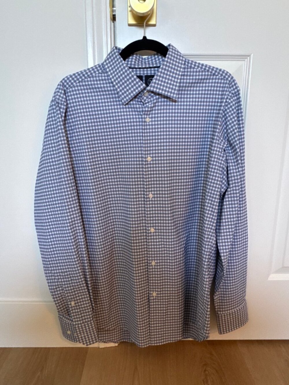 Hugo Boss Men's Performance Gingham Shirt – Blue White Check – Size L